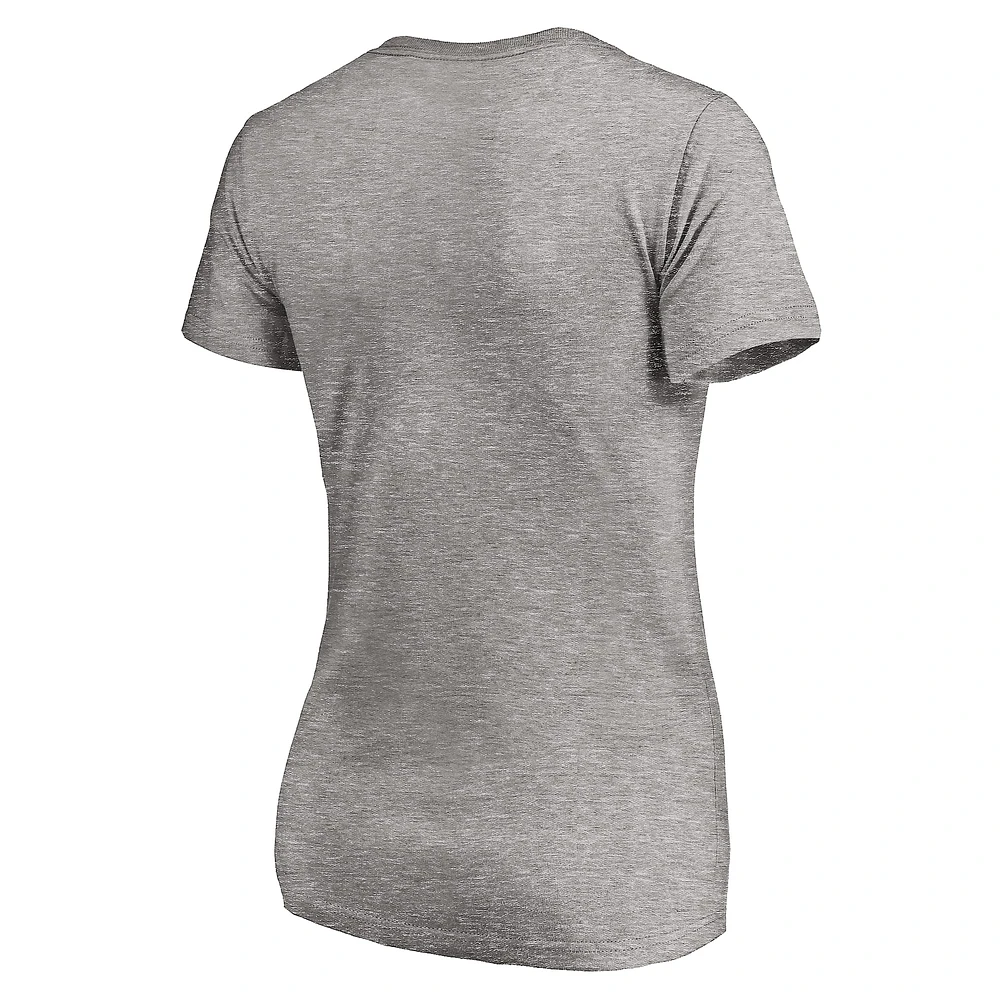 Women's Fanatics Gray Texas A&M Aggies Primary Logo V-Neck T-Shirt