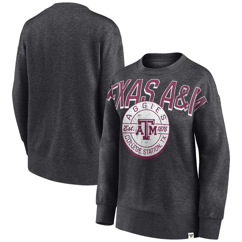 Chandail à capuchon Fanatics Heathered Charcoal Texas A&M Aggies Jump Distribution pour femmes