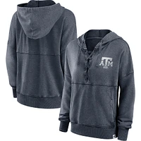 Sweat à capuche lacets Fanatics Heathered Charcoal Texas A&M Aggies pour femmes