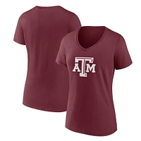 Women's Fanatics Maroon Texas A&M Aggies Logo V-Neck T-Shirt