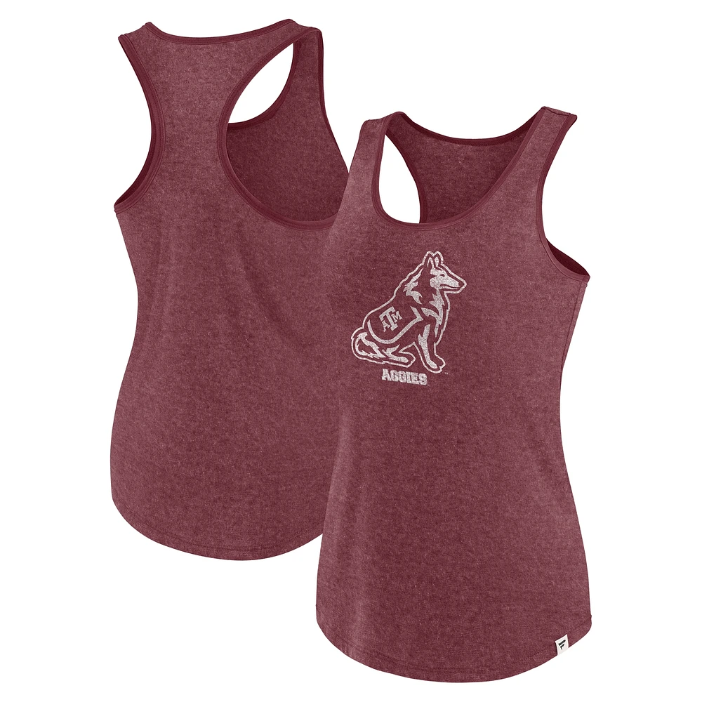 Women's Fanatics Maroon Texas A&M Aggies Mascot Racerback Scoop Neck Tank Top