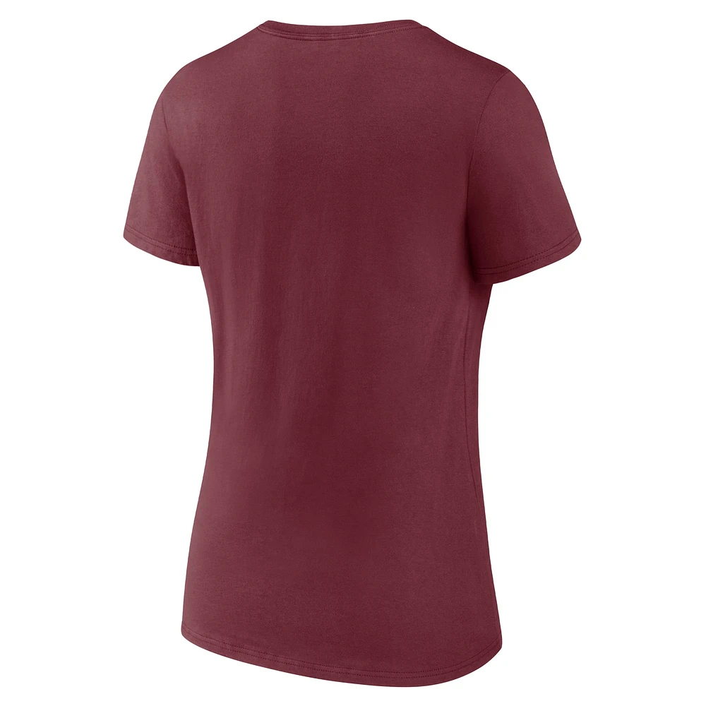 Women's Fanatics Maroon Texas A&M Aggies Team Logo V-Neck T-Shirt