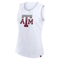 Débardeur blanc fanatique pour femme Texas A&M Aggies Activate Slub