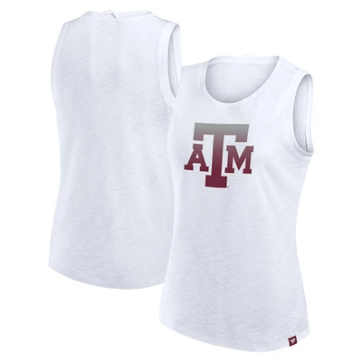 Débardeur blanc fanatique pour femme Texas A&M Aggies Activate Slub