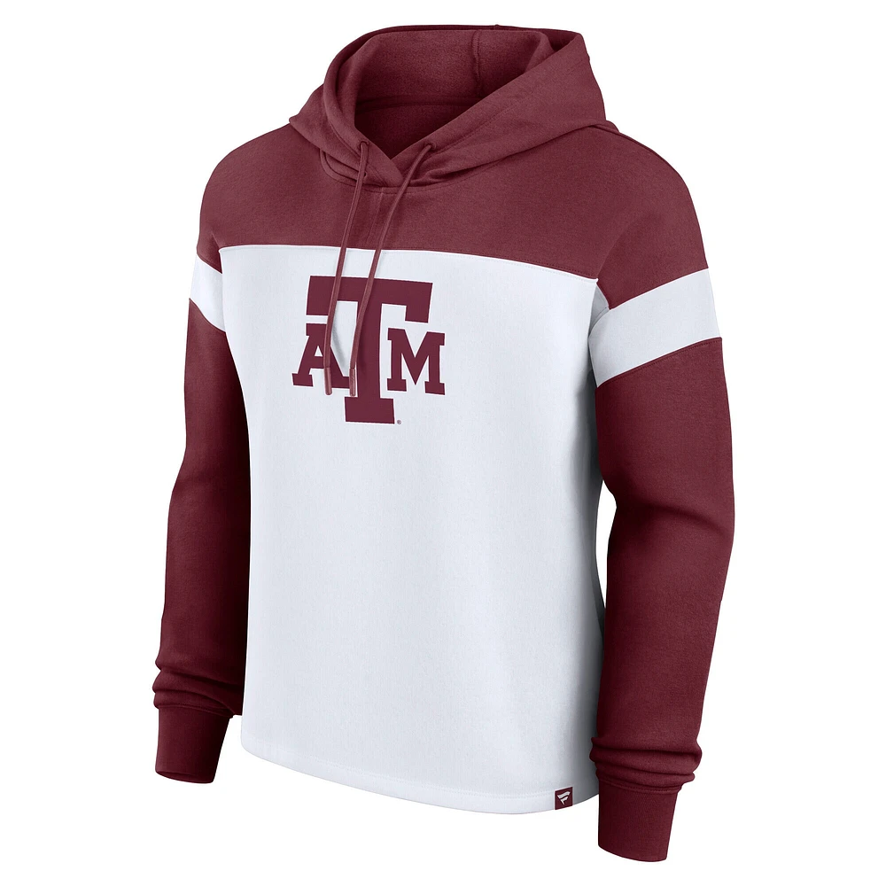 Sweat à capuche avec logo principal Texas A&M Aggies Fanatics pour femmes, blanc