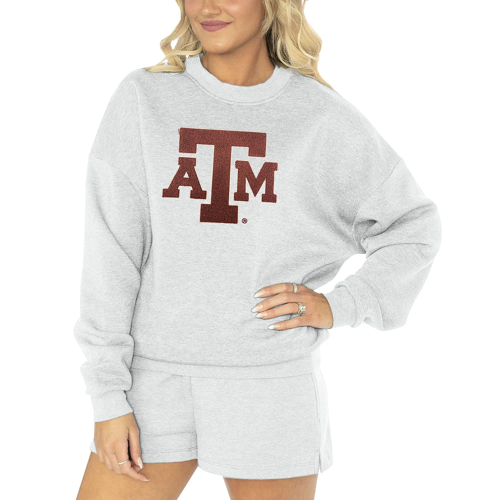 Gameday Couture Ash Texas A&M Aggies Team Effort Sweat-shirt et short pour femme