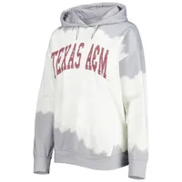 Women's Gameday Couture White/Gray Texas A&M Aggies For the Fun Double Dip-Dyed Pullover Hoodie