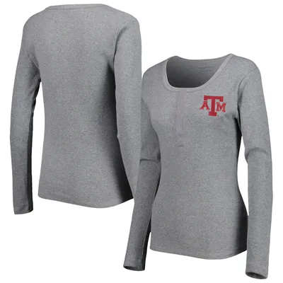 Texas A&M Aggies Women's Harper Henley Long Sleeve T-Shirt - Gray