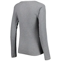 Women's Gray Texas A&M Aggies Harper Henley Long Sleeve T-Shirt