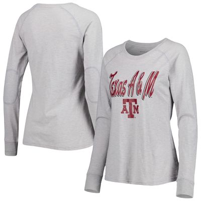 Women's Gray Texas A&M Aggies Payton Elbow Patch Slub Raglan Long Sleeve T-Shirt