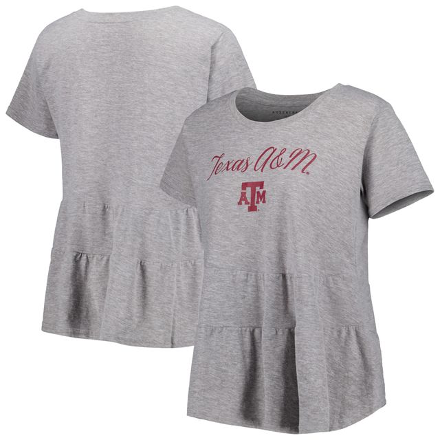 T-shirt à volants Texas A&M Aggies Willow gris pour femme