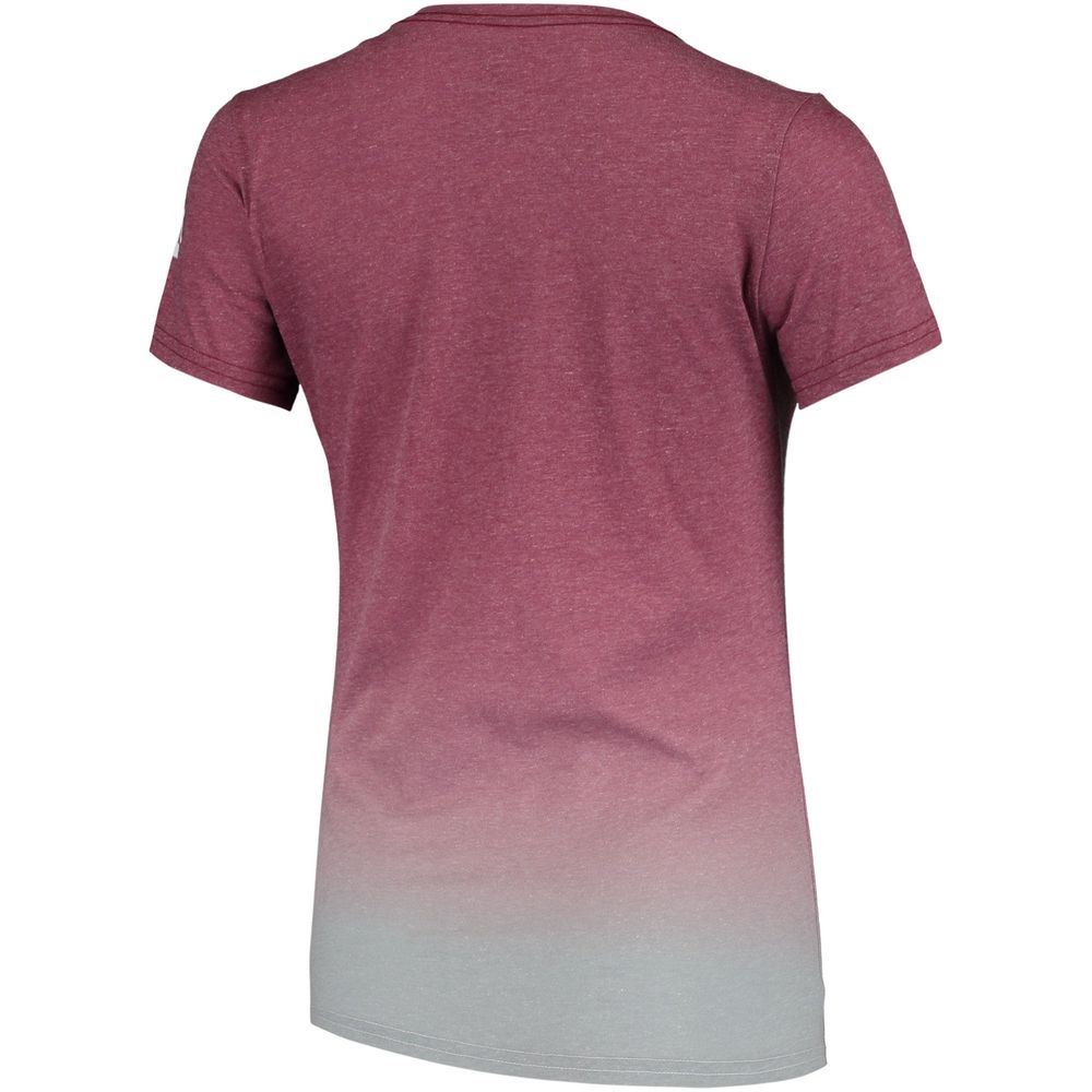 Women's Maroon Texas A&M Aggies Ombre V-Neck T-Shirt