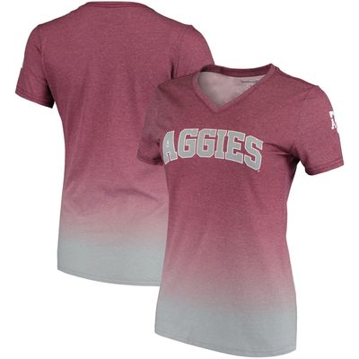 Women's Maroon Texas A&M Aggies Ombre V-Neck T-Shirt