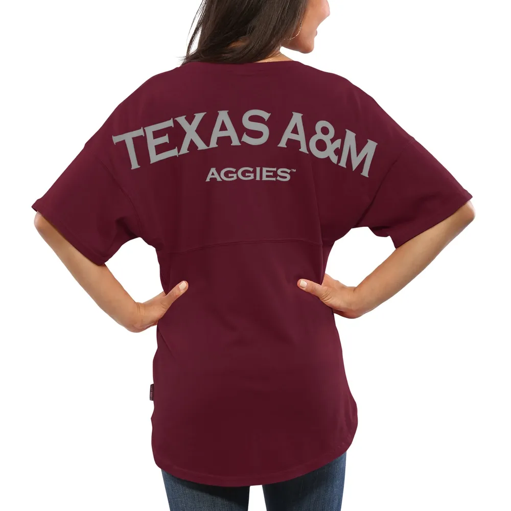 T-shirt oversize en jersey Texas A&M Aggies Spirit pour femme, bordeaux