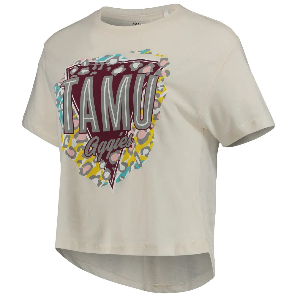 PRB TEXA&M CRÈME FEMME TAYLOR ANIMAL PRINT TRIBLEND KNOBI CROP TEE TEELADRIB