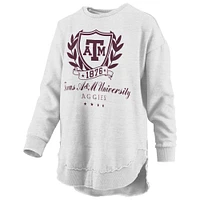Women's Pressbox Heather Gray Texas A&M Aggies Field Day Melange Poncho Pullover Sweatshirt