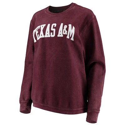 Pressbox Texas A&M Aggies Comfy Cord Vintage Wash Basic Arch Sweat-shirt pour femme