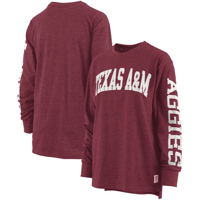 T-shirt à manches longues pour femme Pressbox Texas A&M Aggies Taille Plus Two-Hit Canyon