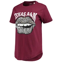 Women's Pressbox Maroon Texas A&M Aggies Wild Lips Core T-Shirt