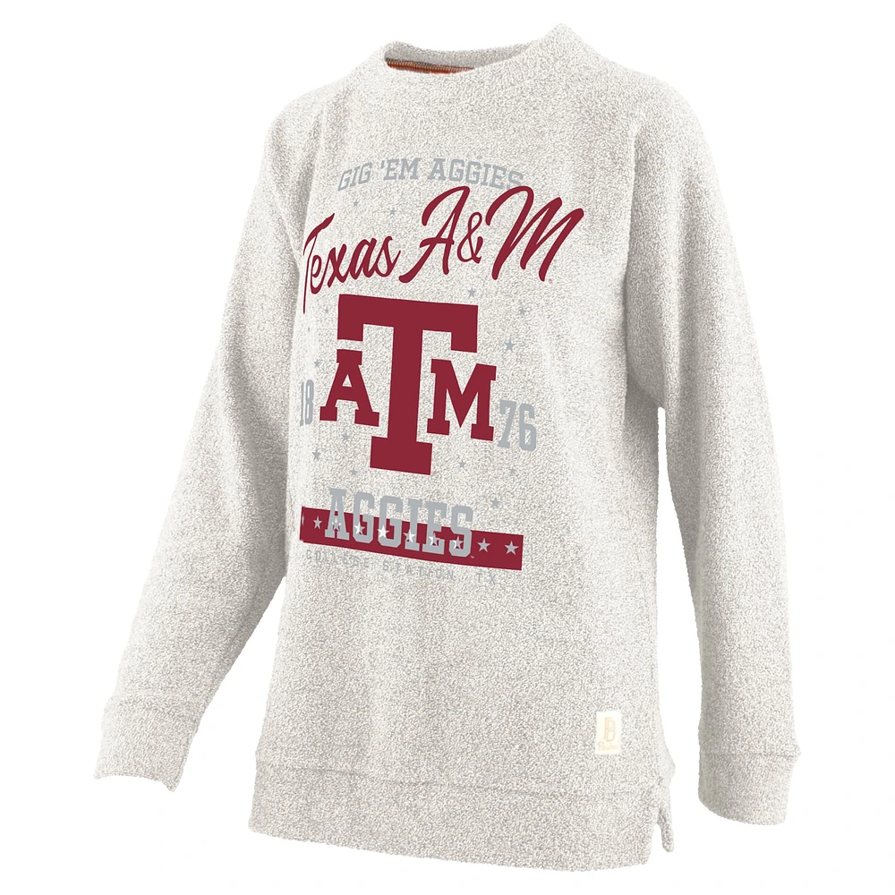 Sweat-shirt confortable en tissu éponge Cairo pour femme, grande taille, avec imprimé avoine Pressbox Texas A&M Aggies