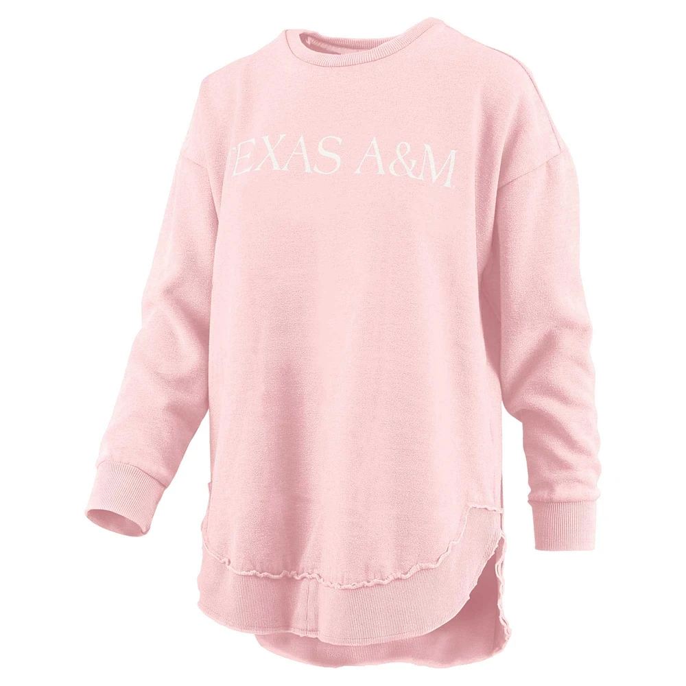 Women's Pressbox Pink Texas A&M Aggies Seaside Springtime Vintage Poncho Pullover Sweatshirt