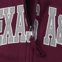 Women's Stadium Athletic Maroon Texas A&M Aggies Arched Name Full-Zip Hoodie