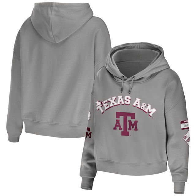 Sweat à capuche court gris Texas A&M Aggies WEAR by Erin Andrews pour femme