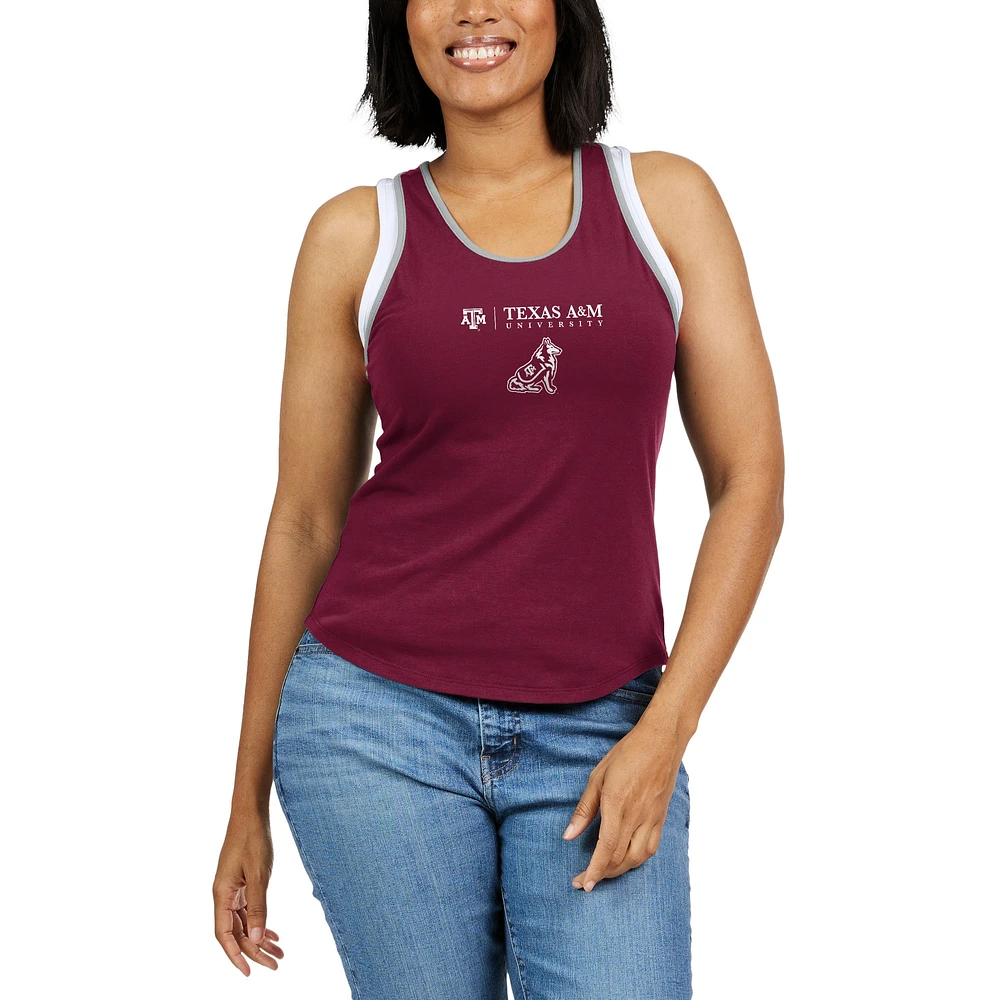 Women's WEAR by Erin Andrews Maroon Texas A&M Aggies Open Hole Razorback Tank Top