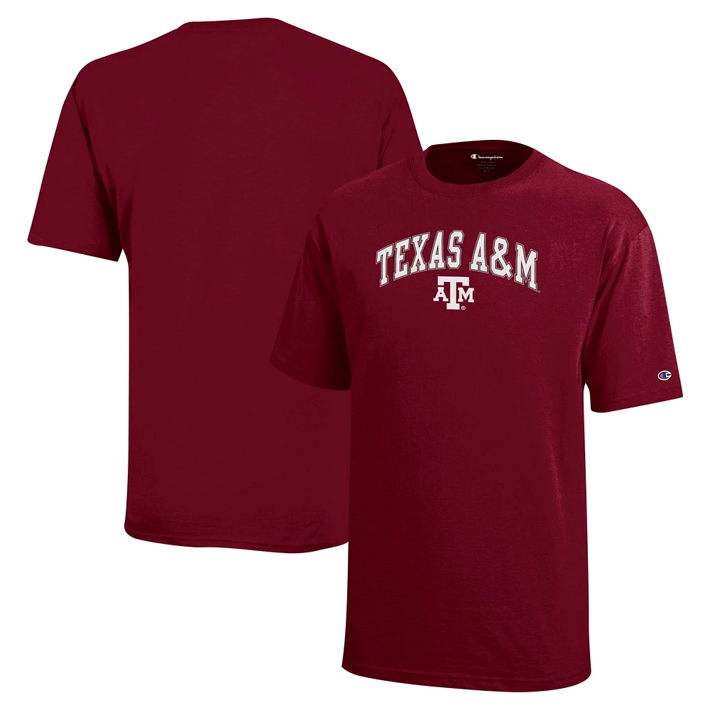 Champion de la jeunesse Maroon Texas A&M Aggies Arch Over Logo T-Shirt