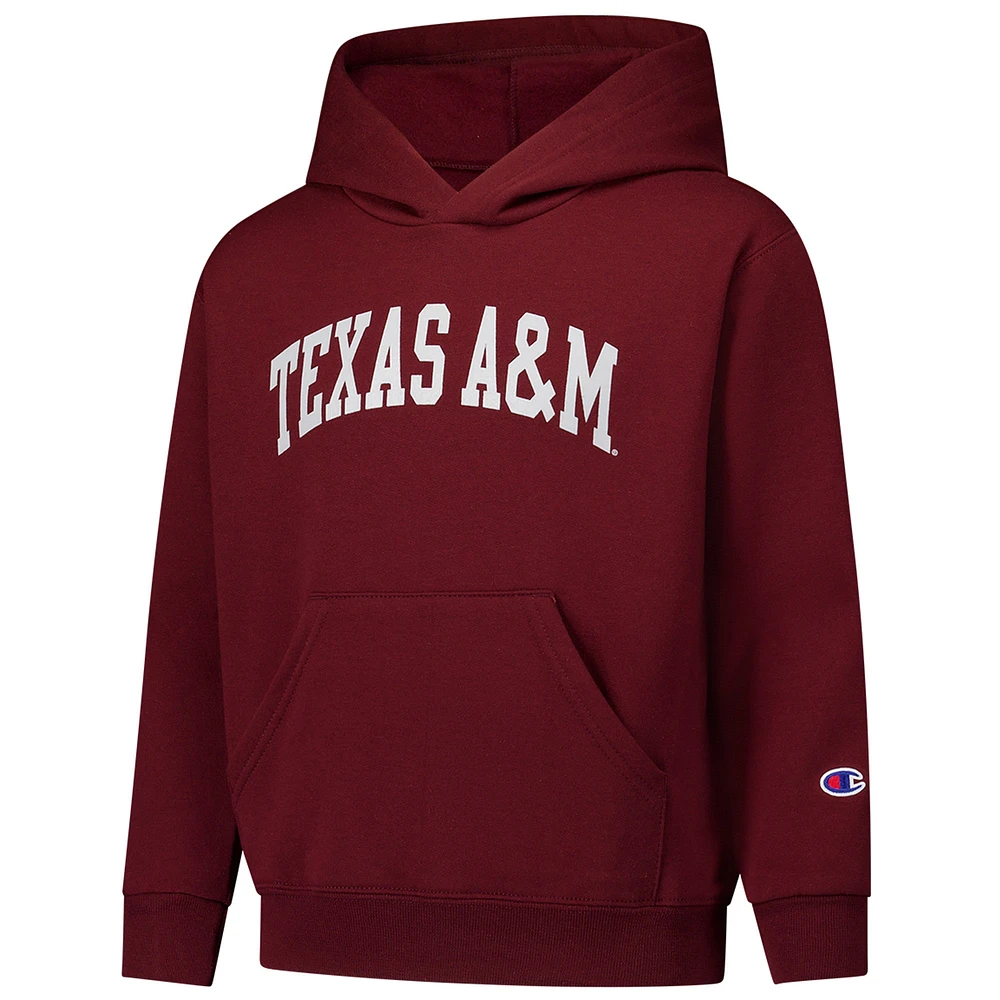 Sweat à capuche noir Basic Arch Champion des jeunes Texas A&M Aggies