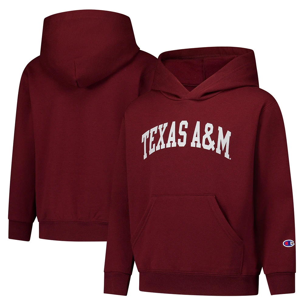 Sweat à capuche noir Basic Arch Champion des jeunes Texas A&M Aggies