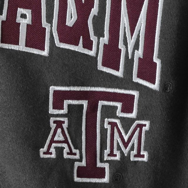 Chandail à capuchon avec arche et logo appliqués Texas A&M Aggies anthracite pour jeune