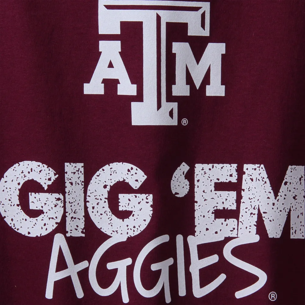 T-shirt bordeaux à col rond Texas A&M Aggies pour jeune