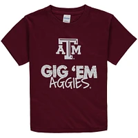 T-shirt bordeaux à col rond Texas A&M Aggies pour jeune