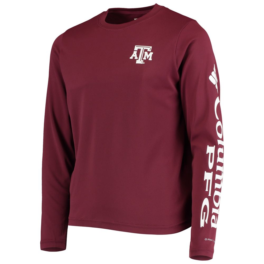 Youth Maroon Texas A&M Aggies PFG Terminal Tackle Long Sleeve Omni-Shade T-Shirt