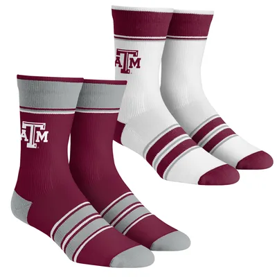 Texas A&M Aggies Rock Em Socks Youth Multi-Stripe 2-Pack Team Crew Sock Set