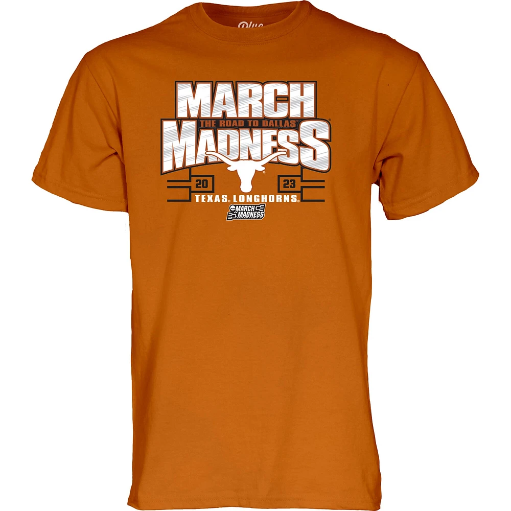 Bleu 84 Texas Orange Longhorns 2023 Tournoi de basketball féminin NCAA March Madness T-shirt