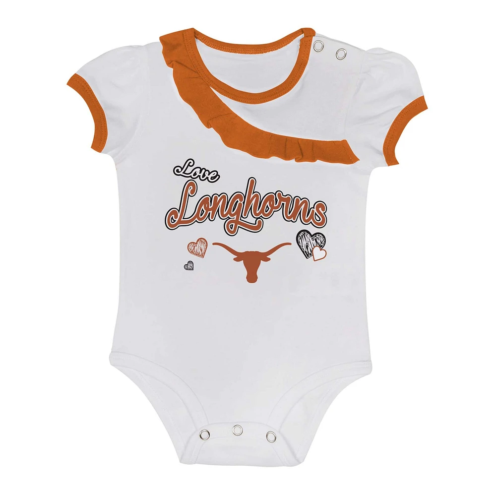 Girls Newborn & Infant Texas Longhorns Two-Piece Love My Team Bodysuit Skirt Set