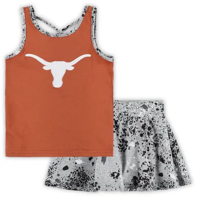 Texas Longhorns Colosseum Girls Toddler Sweet Pea Tank Top and Skort Set - Orange/Gray