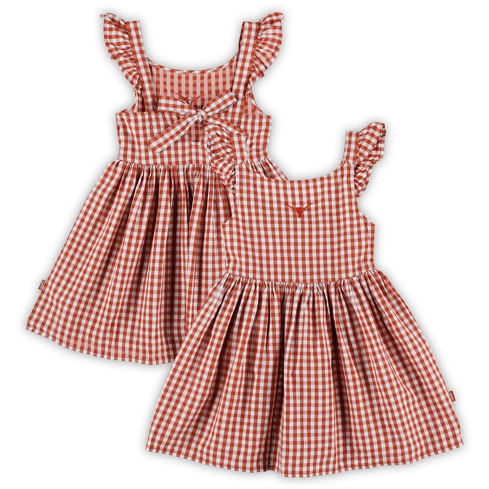 Girls Toddler Garb  Texas Orange Longhorns Constance Gingham Dress