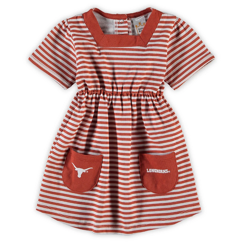 Girl's Toddler Texas Orange Longhorns Striped Dress with Pockets