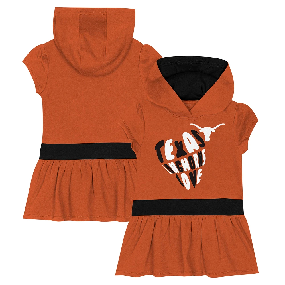 Robe à capuche en molleton français Texas Longhorns Orange pour fille