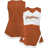 Girls Youth Burnt Orange/White Texas Longhorns Cheer Captain Jumper Dress