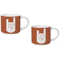 Lot de deux tasses empilables de 14 oz du Texas Longhorns d'Indigo Falls