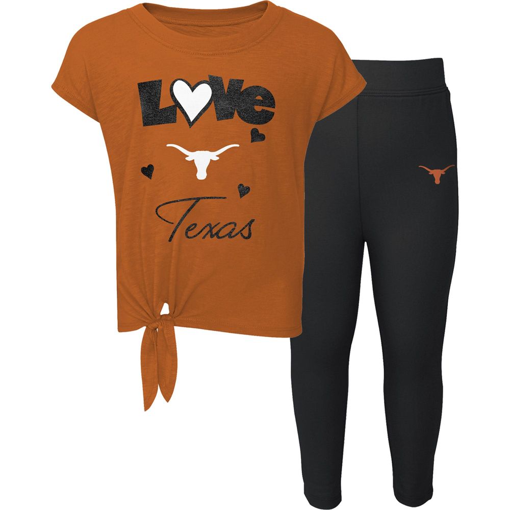 Infant Texas Orange/Black Longhorns Forever Love T-Shirt & Leggings Set