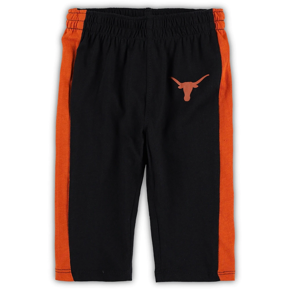 Bébé Texas Orange/Noir Longhorns Little Kicker Body à manches longues et pantalon de survêtement