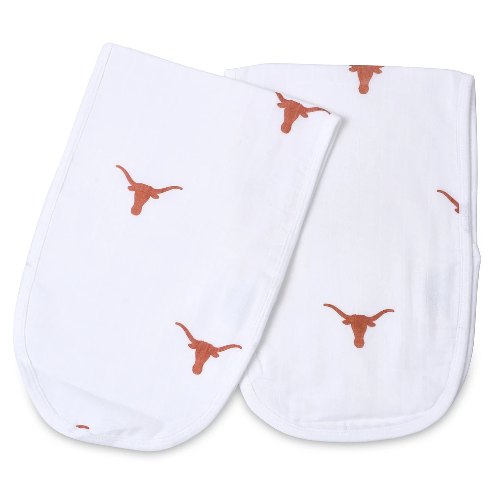 Infant Three Little Anchors Texas Longhorns 2-Pack Muslin Burp Cloth Set