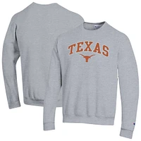 Men's Champion  Heather Gray Texas Longhorns Arch Over Logo Pullover Sweatshirt