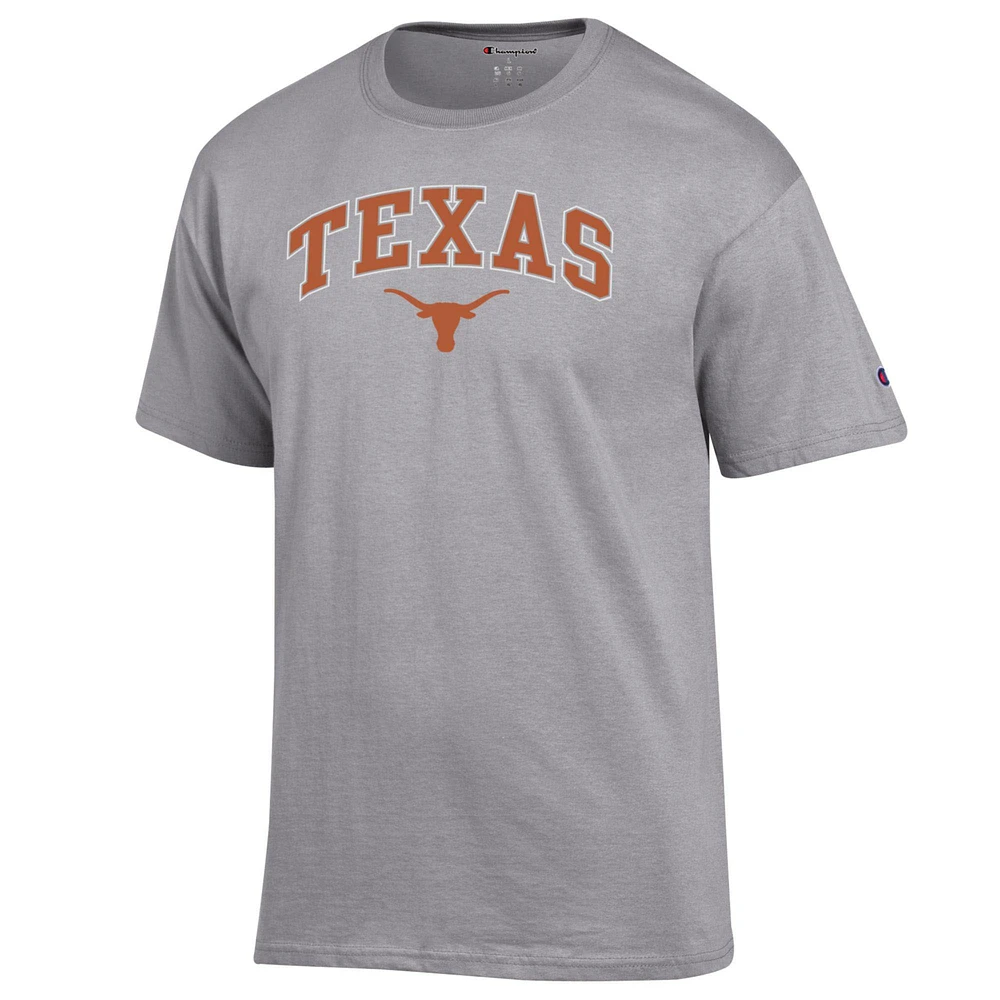 Men's Champion  Heather Gray Texas Longhorns Arch Over Logo T-Shirt