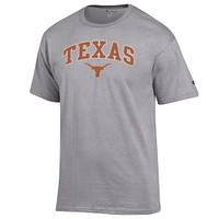 Men's Champion  Heather Gray Texas Longhorns Arch Over Logo T-Shirt